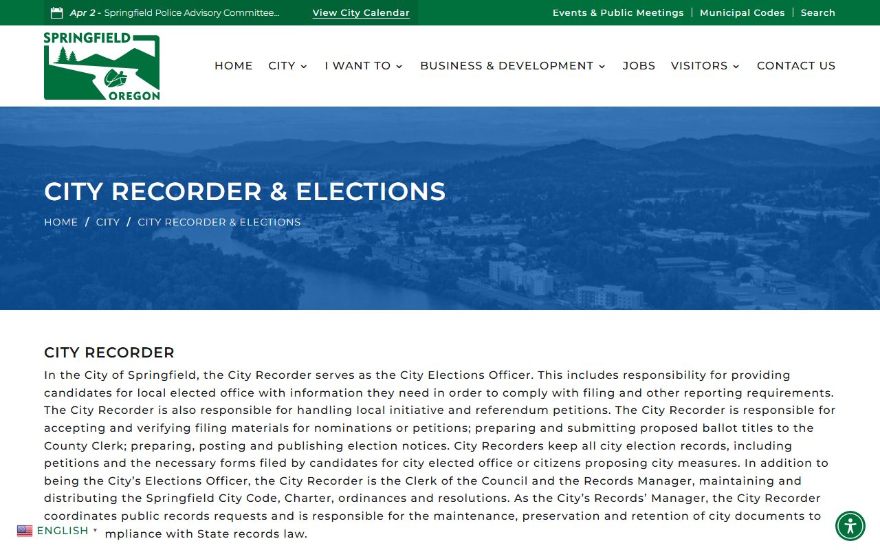 Springfield city recorder office dissolution of marriage records