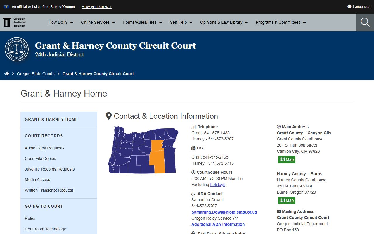 Grant County dissolution of marriage records