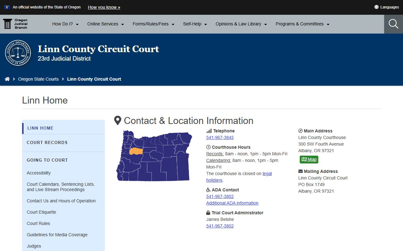 Linn County Circuit Court dissolution of marriage records