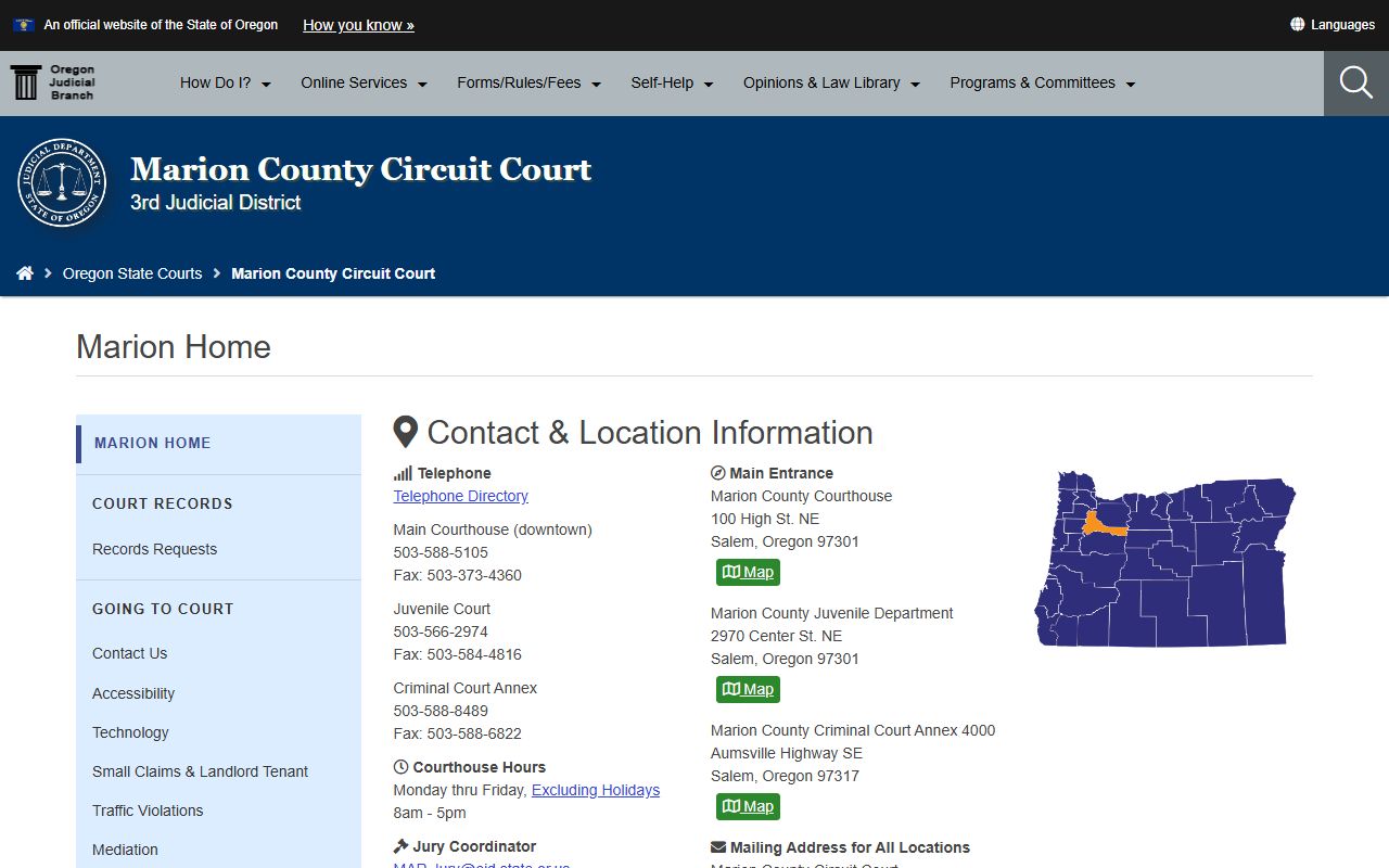 Marion County Circuit Court dissolution of marriage records