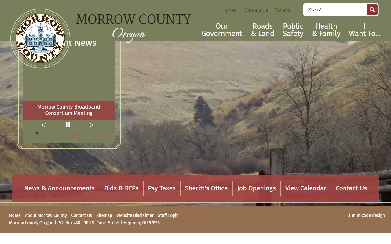Morrow County official website dissolution of marriage information