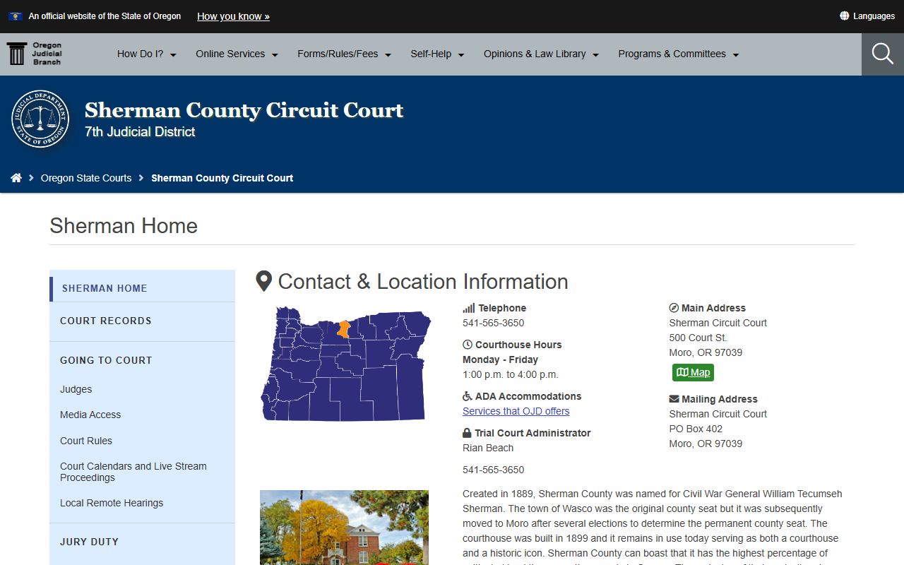 Sherman County Circuit Court dissolution of marriage records