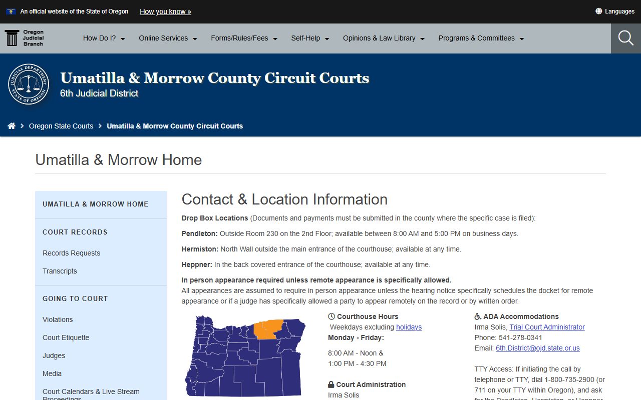 Umatilla County Circuit Court dissolution of marriage records