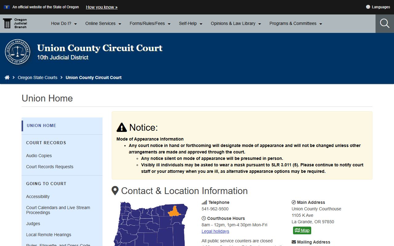 Union County Circuit Court dissolution of marriage records