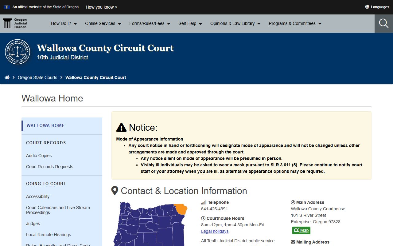 Wallowa County Circuit Court dissolution of marriage records