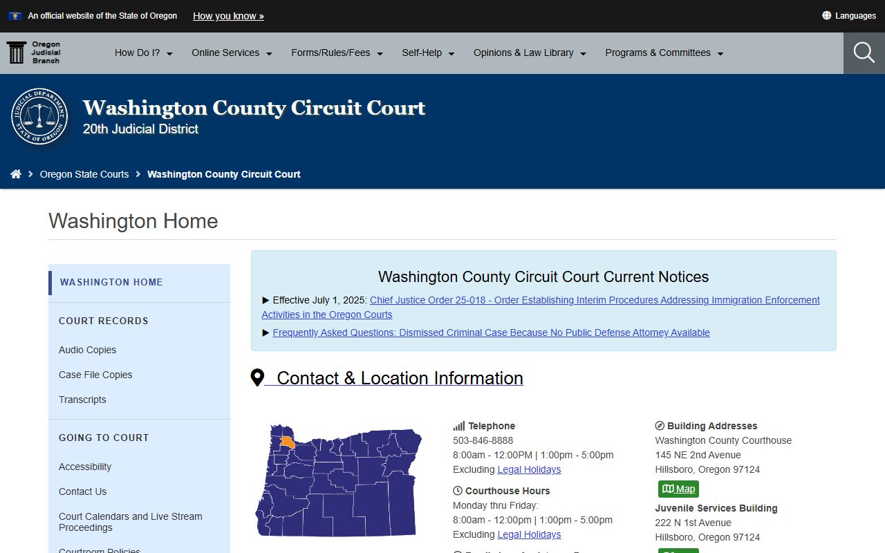 Washington County Circuit Court Tigard dissolution of marriage records