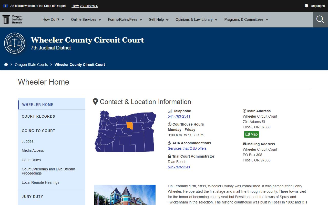 Wheeler County Circuit Court dissolution of marriage records